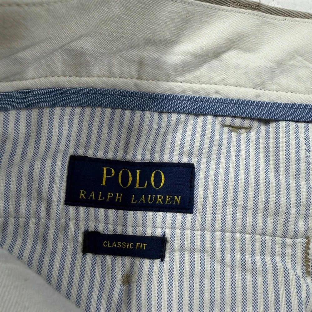 NWOT Polo Ralph Lauren Mens Classic Fit Chino Pants Tan‎ Khaki 100% Cotton 40x32